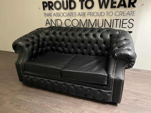 Vintage design sofa - zwart - afbeelding 2 van  11
