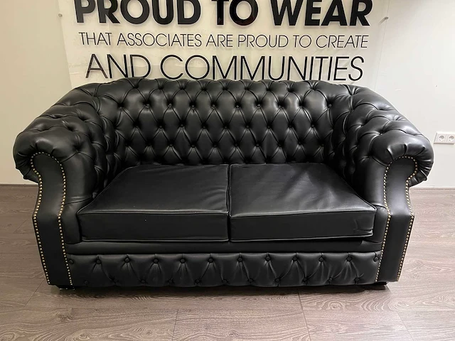 Vintage design sofa - zwart - afbeelding 4 van  11