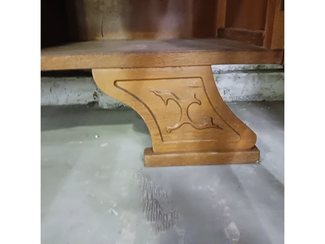 Vintage dressoir met 2 deuren, lade en een glasdeur in lood - afbeelding 3 van  17