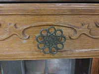 Vintage dressoir met 2 deuren, lade en een glasdeur in lood - afbeelding 6 van  17