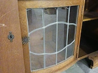 Vintage dressoir met 2 deuren, lade en een glasdeur in lood - afbeelding 7 van  17