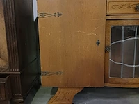 Vintage dressoir met 2 deuren, lade en een glasdeur in lood - afbeelding 12 van  17