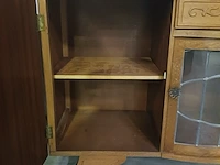 Vintage dressoir met 2 deuren, lade en een glasdeur in lood - afbeelding 15 van  17