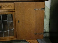 Vintage dressoir met 2 deuren, lade en een glasdeur in lood - afbeelding 16 van  17