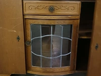 Vintage dressoir met 2 deuren, lade en een glasdeur in lood - afbeelding 4 van  17