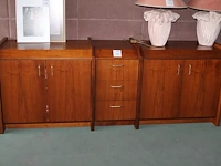 Vintage dressoir met drie laden en vier deuren. afmeting 213 x 56 x 80 cm - afbeelding 1 van  1