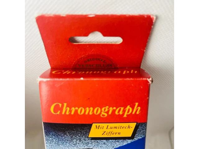 Vintage duitse lcd chronograaf horloge - nos gesealed - afbeelding 3 van  4