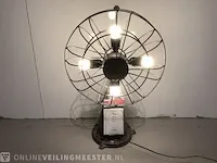 Vintage fan tafellamp grijs - afbeelding 1 van  4