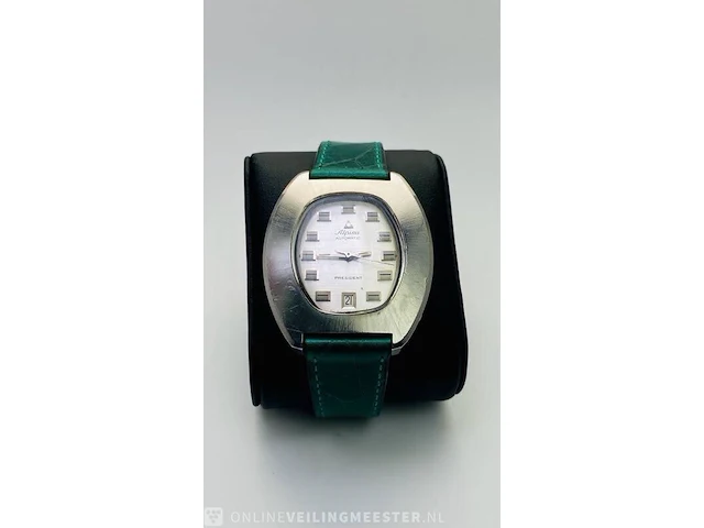 Vintage horloge - alpina automatic president - afbeelding 3 van  6