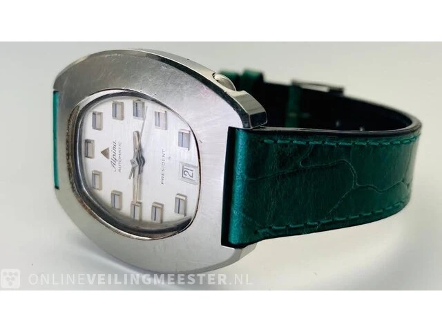 Vintage horloge - alpina automatic president - afbeelding 4 van  6