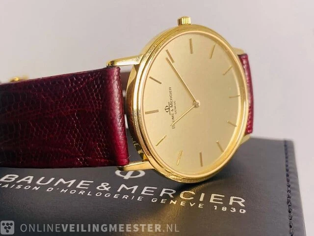 Vintage horloge - baume & mercier - 18kt gouden horloge - afbeelding 2 van  9