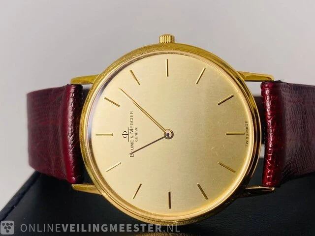 Vintage horloge - baume & mercier - 18kt gouden horloge - afbeelding 3 van  9