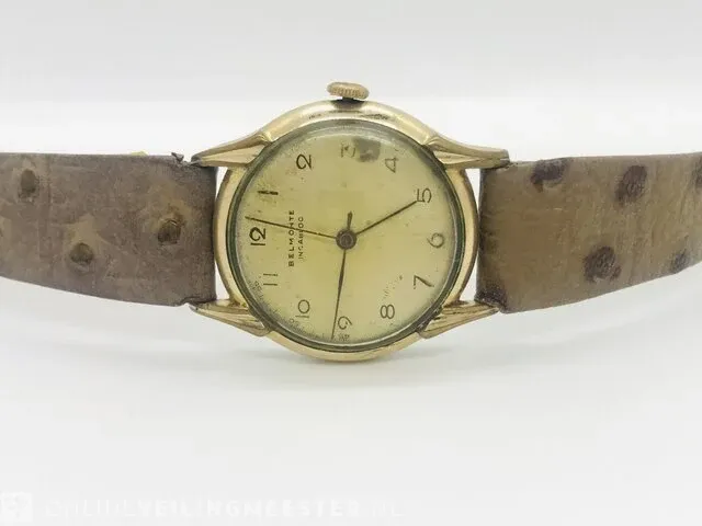 Vintage horloge - belmonte incabloc - mechanische handwinder - afbeelding 2 van  7