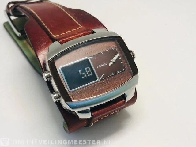 Vintage horloge - fossil - analoog-digitaal - afbeelding 1 van  5