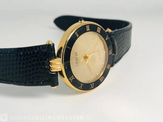 Vintage horloge - jemis tokyo - diamantgeslepen glas - afbeelding 1 van  6