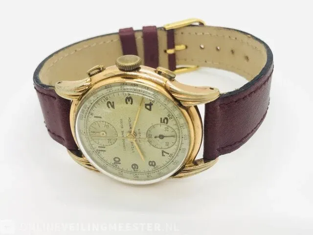 Vintage horloge - lycke watch chronograph suisse - mechanisch - afbeelding 4 van  6