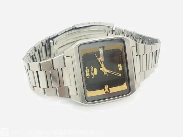 Vintage horloge - seiko 5 automatic daydate - zeldzaam tank horloge - afbeelding 5 van  7