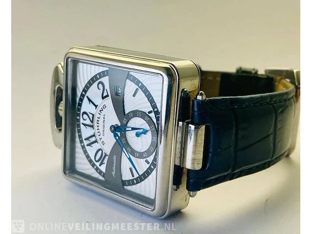 Vintage horloge - stührling original automatic - volledige set - afbeelding 4 van  7