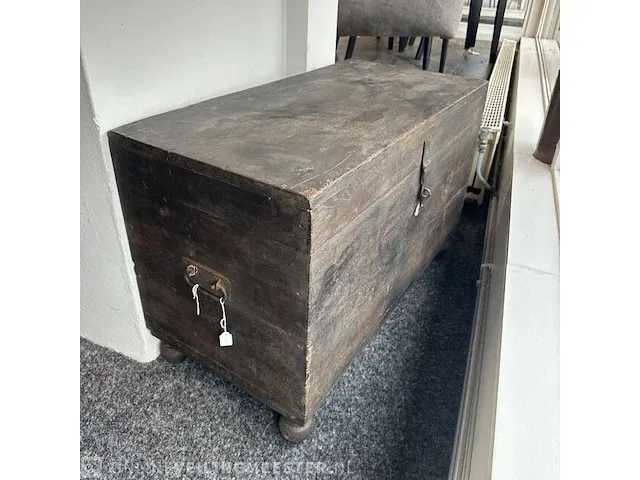 Vintage houten kist, 45x92x60 cm - afbeelding 1 van  3