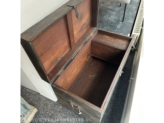 Vintage houten kist, 45x92x60 cm - afbeelding 2 van  3