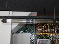 Vintage industriele hanglamp met lengte 120 cm.
