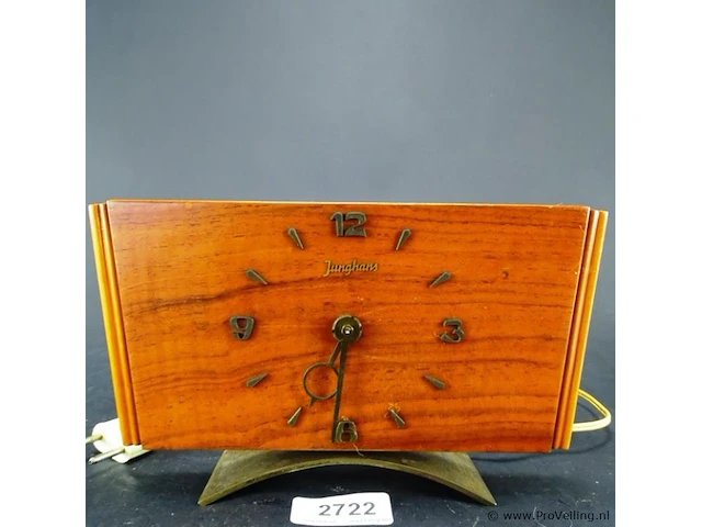 Vintage junghans elektrische houten schouwklok - afbeelding 1 van  5