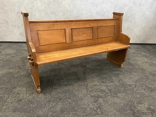 Vintage kerkbank 160cm - afbeelding 1 van  18