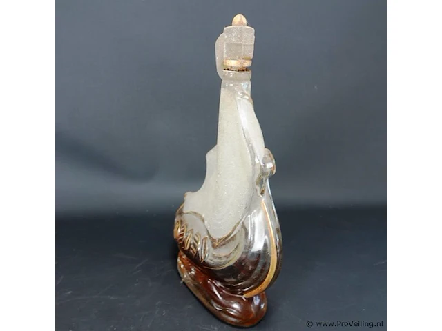 Vintage larsen cognac zeilschipfles - afbeelding 3 van  5