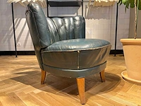 Vintage lederen cocktail stoel - afbeelding 1 van  5