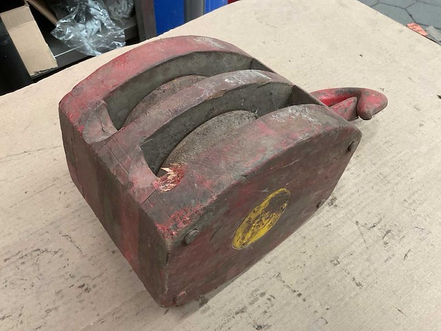 Vintage marine katrolblok - afbeelding 4 van  4