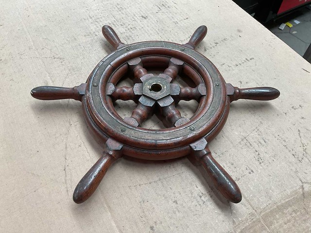 Vintage marine stuurrad - afbeelding 3 van  4
