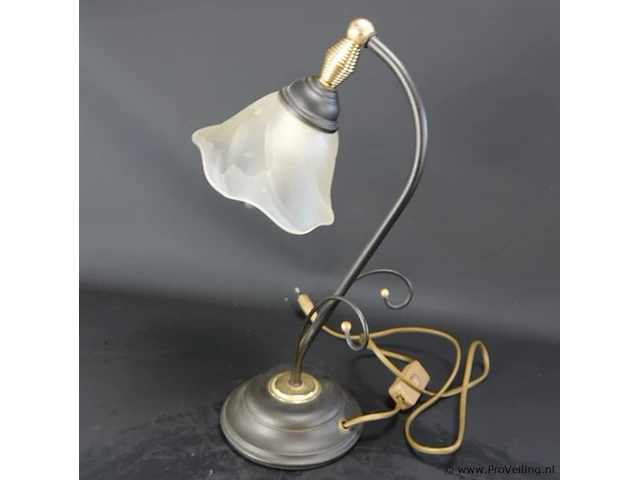Vintage messing tafellamp - afbeelding 2 van  5