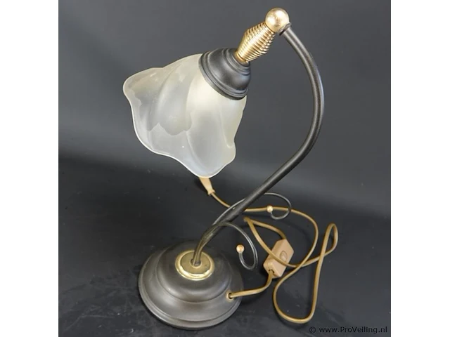 Vintage messing tafellamp - afbeelding 3 van  5
