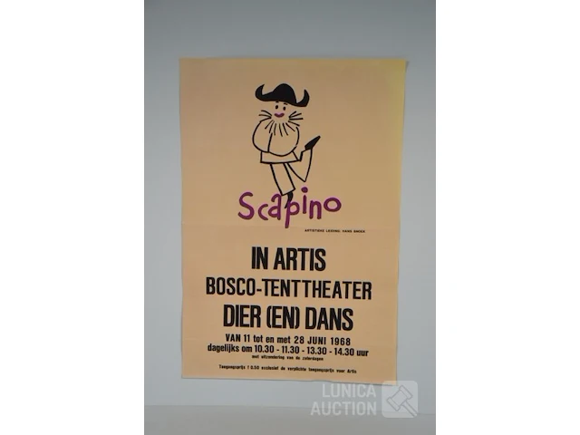 Vintage poster "scapino" ballet - afbeelding 1 van  3