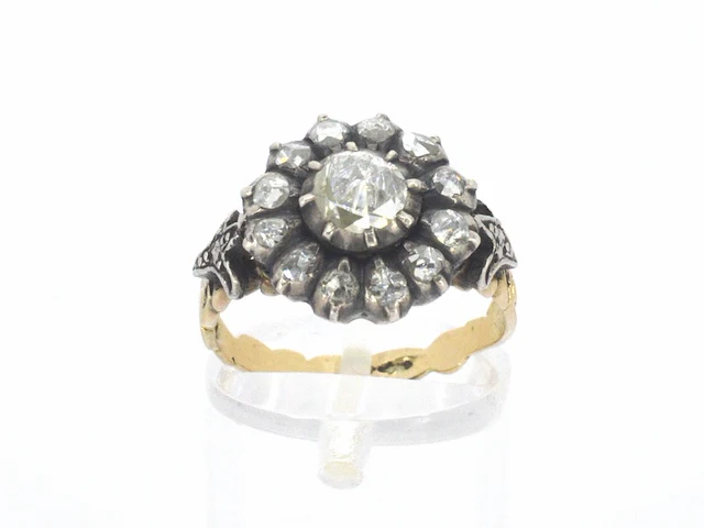 Vintage ring met natuurlijke diamanten - afbeelding 5 van  11
