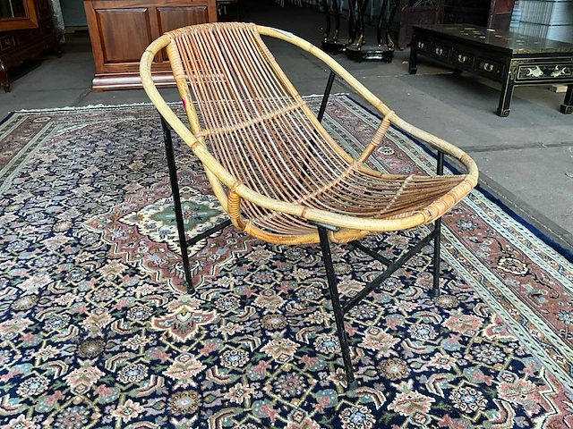 Vintage rotan stoel - afbeelding 2 van  6