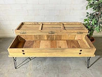 Vintage salontafel met klep - afbeelding 5 van  5