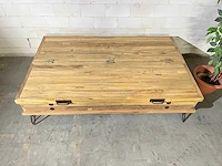 Vintage salontafel met klep - afbeelding 3 van  6