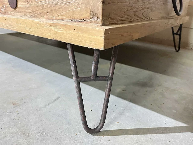 Vintage salontafel met klep - afbeelding 5 van  6