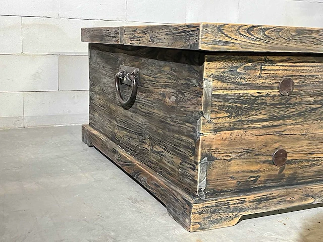 Vintage salontafel met klep - afbeelding 4 van  7
