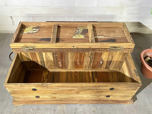 Vintage salontafel met klep - afbeelding 1 van  5
