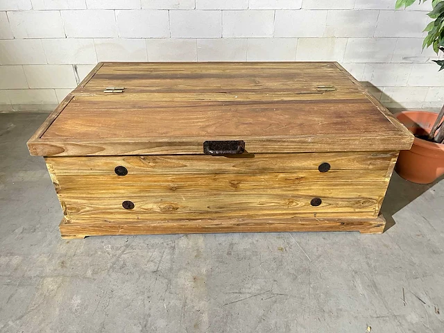 Vintage salontafel met klep - afbeelding 2 van  5