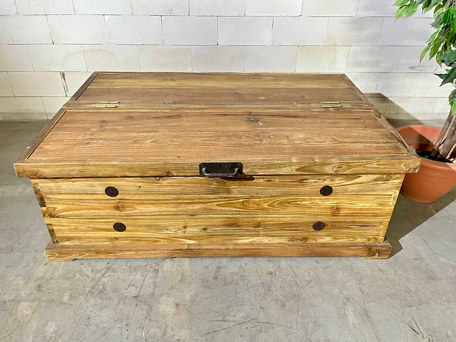 Vintage salontafel met klep - afbeelding 1 van  8