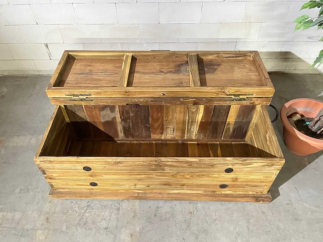 Vintage salontafel met klep - afbeelding 2 van  8