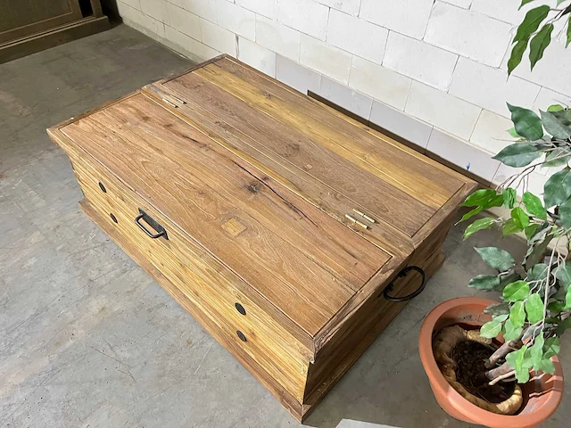 Vintage salontafel met klep - afbeelding 6 van  8