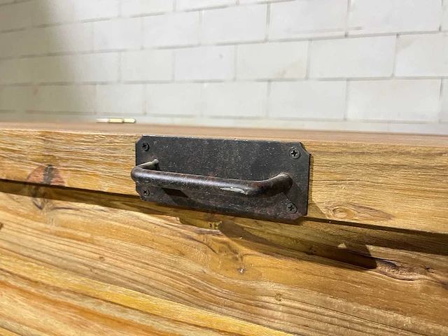 Vintage salontafel met klep - afbeelding 7 van  8