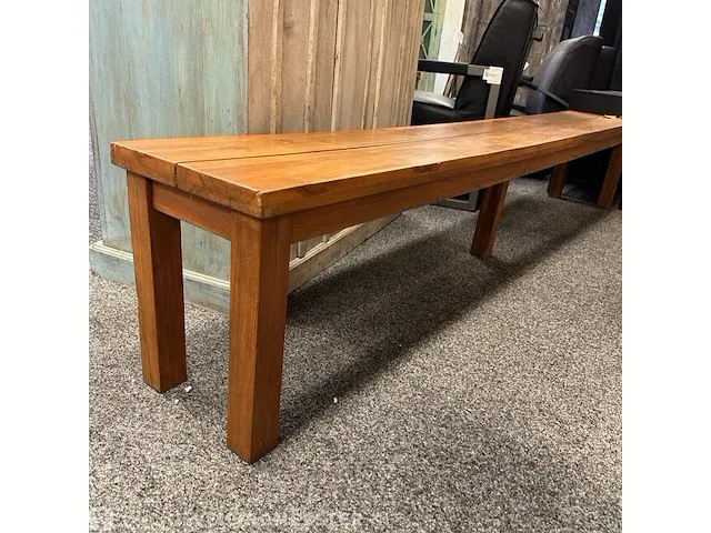 Vintage sidetable/bank, teakhout - afbeelding 1 van  3