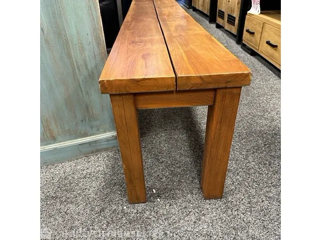 Vintage sidetable/bank, teakhout - afbeelding 2 van  3