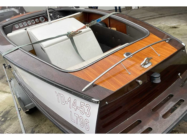 Vintage speedboat boesch super competition 510, yd-14-53 (inclusief trailer) - afbeelding 12 van  34