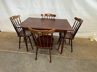 Vintage tafel met 4 stoelen - afbeelding 1 van  8